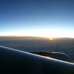 Sonnenaufgang im Airbus